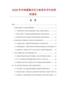 2026年中檔酒瓶式打火機項目可行性研究報告