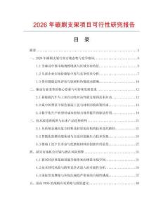 2026年碳刷支架項目可行性研究報告