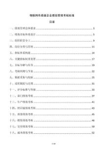 物聯網傳感器企業績效管理考核標準