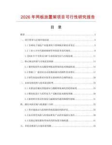 2026年网板放置架项目可行性研究报告
