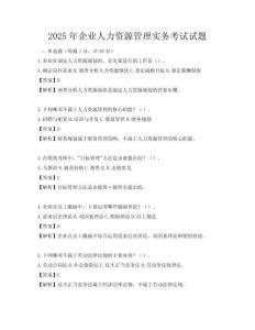 2025年企業(yè)人力資源管理實(shí)務(wù)考試試題