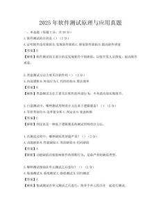 2025年软件测试原理与应用真题