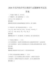 2026年高考化学考点精讲与试题解析考试及答案