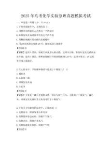 2025年高考化學實驗原理真題模擬考試