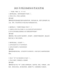 2025年刑法基础知识考试及答案