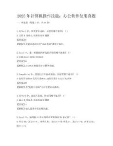 2025年計算機操作技能：辦公軟件使用真題