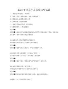 2025年語文作文高分技巧試題