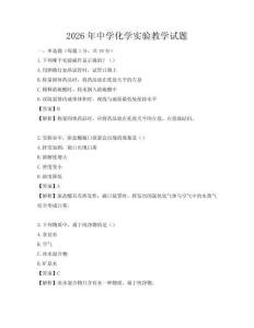 2026年中學化學實驗教學試題