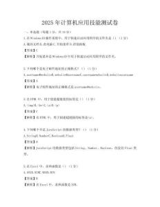 2025年計算機應用技能測試卷