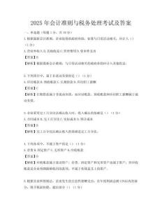 2025年會計準則與稅務處理考試及答案