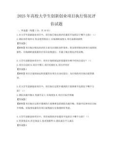 2025年高校大學生創新創業項目執行情況評估試題