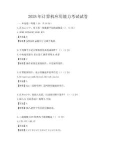 2025年計算機應用能力考試試卷