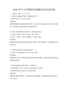 2026年中小學物理實驗操作考試及答案