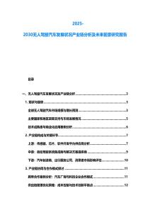 2025-2030无人驾驶汽车发展状况产业链分析及未来前景研究报告