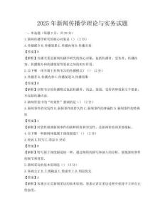 2025年新聞傳播學理論與實務試題