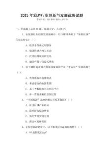 2025年旅游行業(yè)創(chuàng)新與發(fā)展戰(zhàn)略試題
