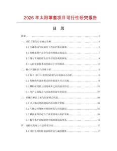2026年太阳罩套项目可行性研究报告
