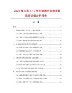 2026及未来5-10年热熔透明胶棒项目投资价值分析报告