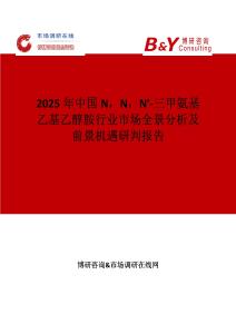2025年中國N，N，N’-三甲氨基乙基乙醇胺行業市場全景分析及前景機遇研判報告