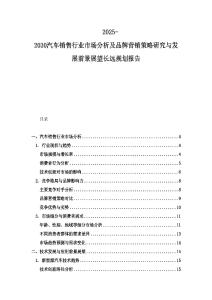 2025-2030汽車銷售行業(yè)市場分析及品牌營銷策略研究與發(fā)展前景展望長遠(yuǎn)規(guī)劃報告