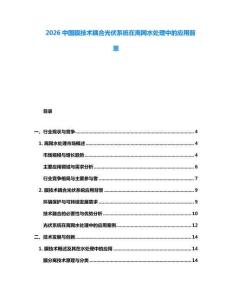 2026中国膜技术耦合光伏系统在离网水处理中的应用前景