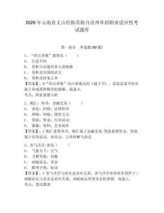 2026年云南省文山壯族苗族自治州單招職業適應性考試題庫及參考答案詳解1套
