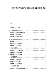 中國精品速溶咖啡產(chǎn)品矩陣與消費(fèi)者黏性提升策略