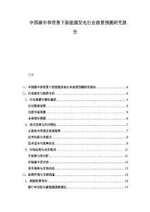 中國碳中和背景下新能源發電行業前景預測研究報告