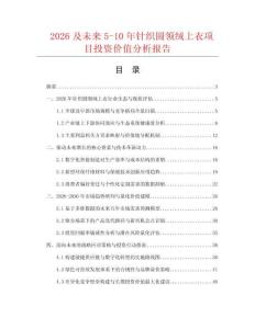 2026及未來(lái)5-10年針織圓領(lǐng)絨上衣項(xiàng)目投資價(jià)值分析報(bào)告
