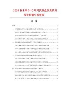 2026及未來(lái)5-10年對(duì)獎(jiǎng)轉(zhuǎn)盤玩具項(xiàng)目投資價(jià)值分析報(bào)告