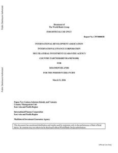 所罗门群岛2026财年至2031财年国家伙伴关系框架 COUNTRY PARTNERSHIP FRAMEWORK FOR SOLOMON ISLANDS FY26–31