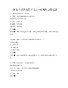 中國數(shù)字經(jīng)濟政策環(huán)境及產(chǎn)業(yè)發(fā)展趨勢試題