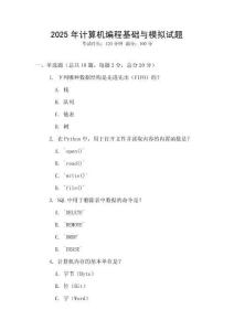 2025年計算機編程基礎與模擬試題