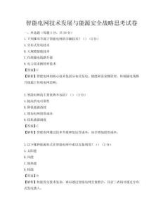 智能電網技術發展與能源安全戰略思考試卷