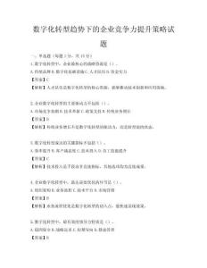 數(shù)字化轉(zhuǎn)型趨勢(shì)下的企業(yè)競(jìng)爭(zhēng)力提升策略試題
