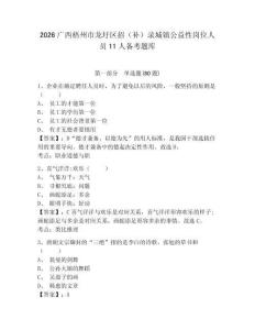 2026廣西梧州市龍圩區(qū)招（補(bǔ)）錄城鎮(zhèn)公益性崗位人員11人備考題庫帶答案詳解ab卷