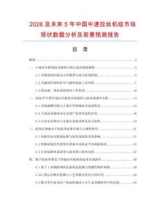 2026及未來5年中國中速拉絲機(jī)組市場現(xiàn)狀數(shù)據(jù)分析及前景預(yù)測報(bào)告