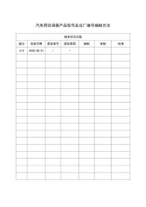 汽車用空調器產品型號及出廠編號編制方法