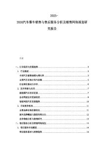 2025-2030汽車整車銷售與售后服務(wù)分析及銷售網(wǎng)絡(luò)規(guī)劃研究報(bào)告