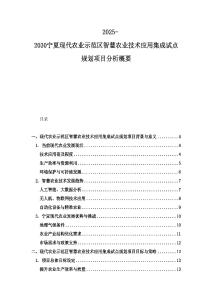 2025-2030寧夏現代農業示范區智慧農業技術應用集成試點規劃項目分析概要