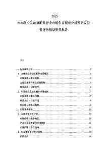 2025-2030航空發動機配件行業市場供需現狀分析及研發投資評估規劃研究報告