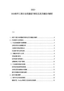2025-2030軟件工程行業(yè)質(zhì)量提升路徑及其關(guān)鍵技術(shù)解析