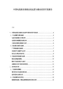 中國電競俱樂部商業化運營與粉絲經濟開發報告