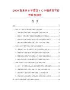 2026及未来5年酒店ＩＣ卡锁项目可行性研究报告