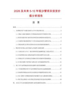2026及未來5-10年吸沙管項目投資價值分析報告