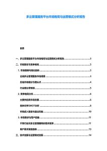 多云管理服務平臺市場格局與運營模式分析報告
