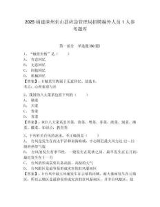 2025福建漳州东山县应急管理局招聘编外人员1人参考题库附答案详解（突破训练）