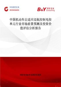 中国机动车自适应巡航控制电控单元行业市场前景预测及投资价值评估分析报告