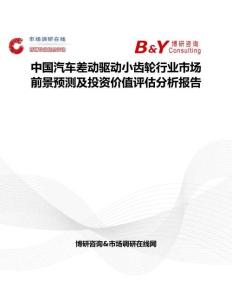 中國汽車差動驅動小齒輪行業市場前景預測及投資價值評估分析報告