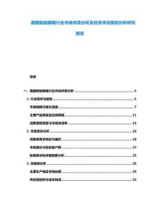 美国智能眼镜行业市场供需分析及投资评估规划分析研究报告